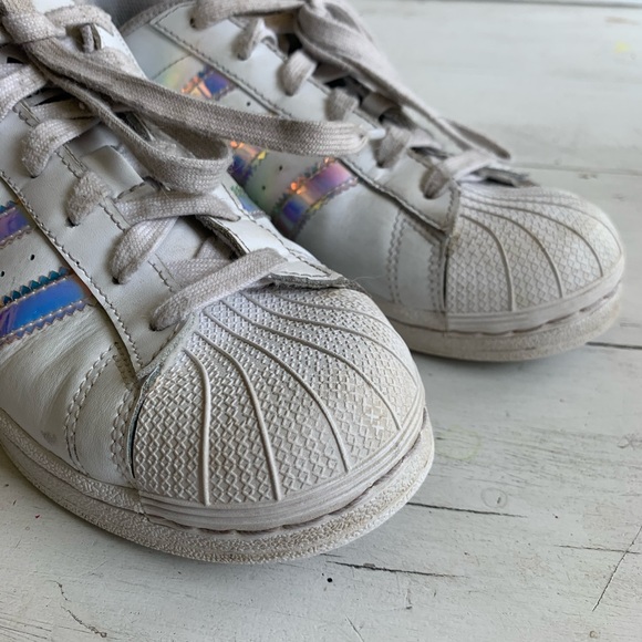adidas | Shoes | Adidas Superstar Sneakers Iridescent Striped 55 | Poshmark